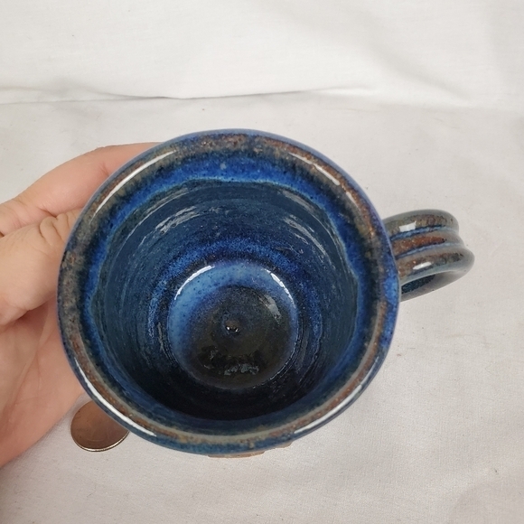 Northern Exposure Pottery mug dark blue glaze 12oz - Picture 9 of 10